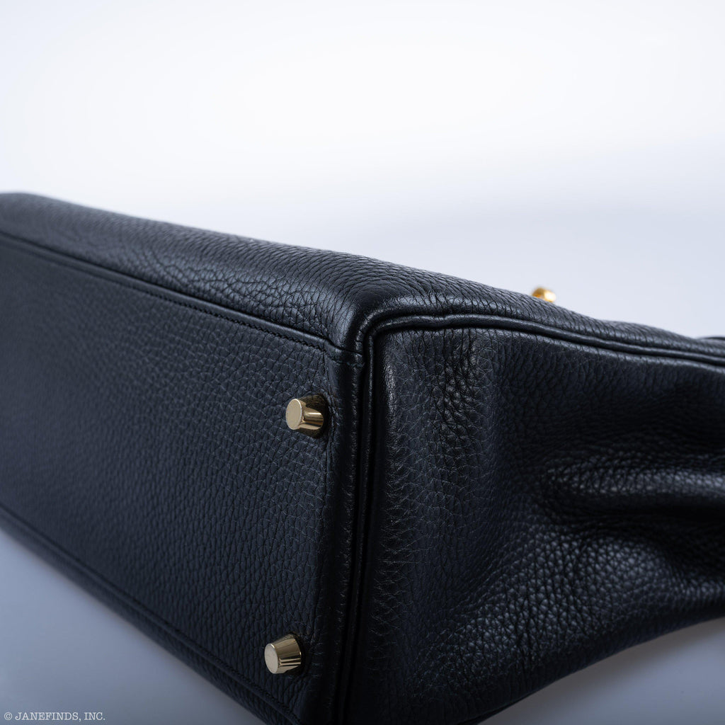 Hermes Kelly 32 Black Togo Gold Hardware