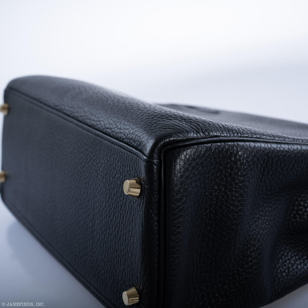 Hermes Kelly 32 Black Togo Gold Hardware