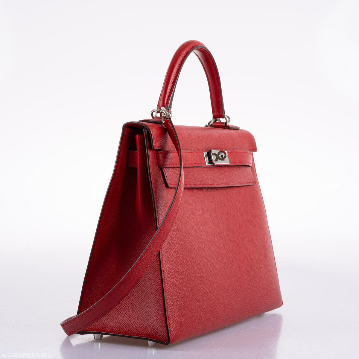 Hermes Kelly 32 Rouge Casaque Epsom leather Palladium Hardware