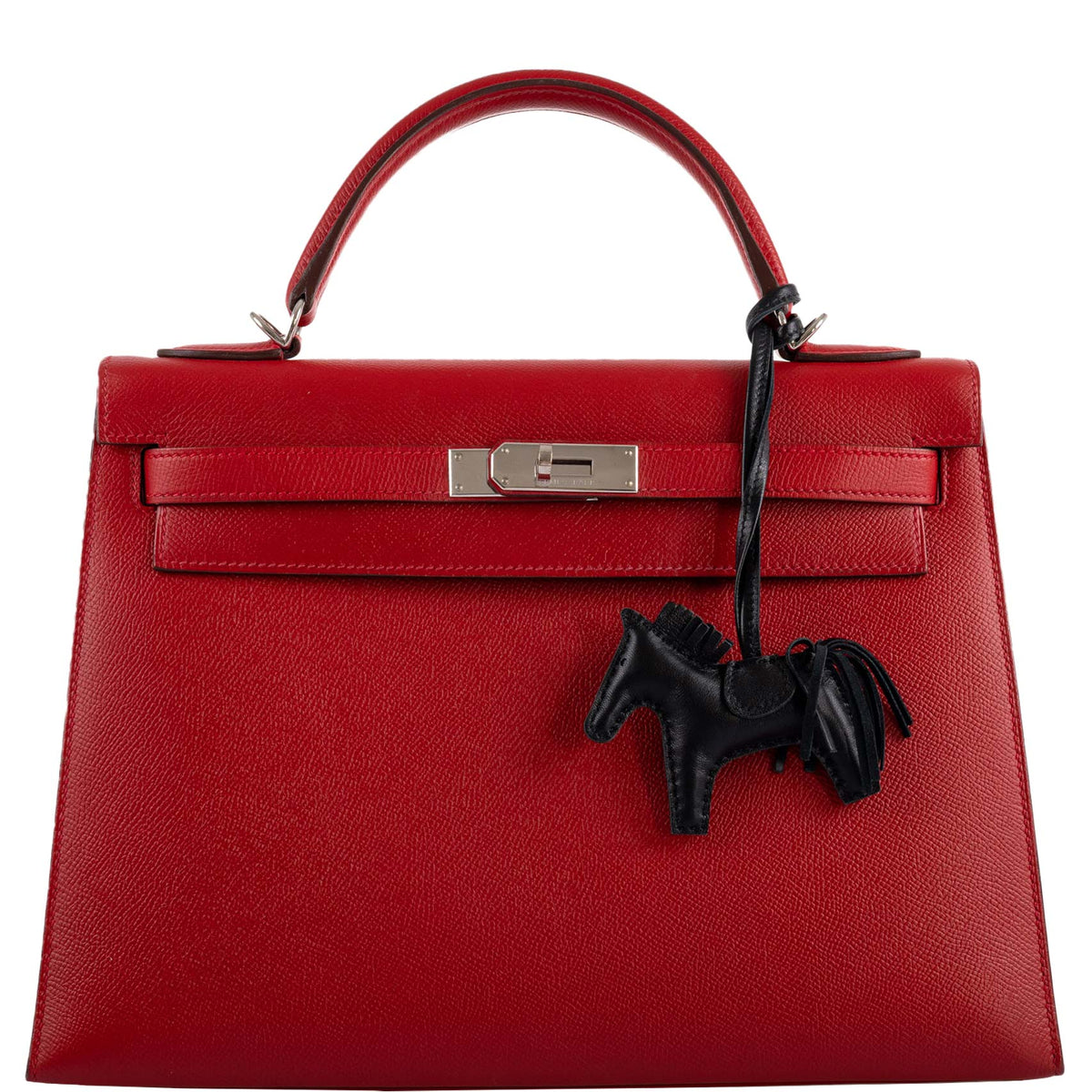 Hermes Kelly 32 Rouge Casaque Epsom leather Palladium Hardware