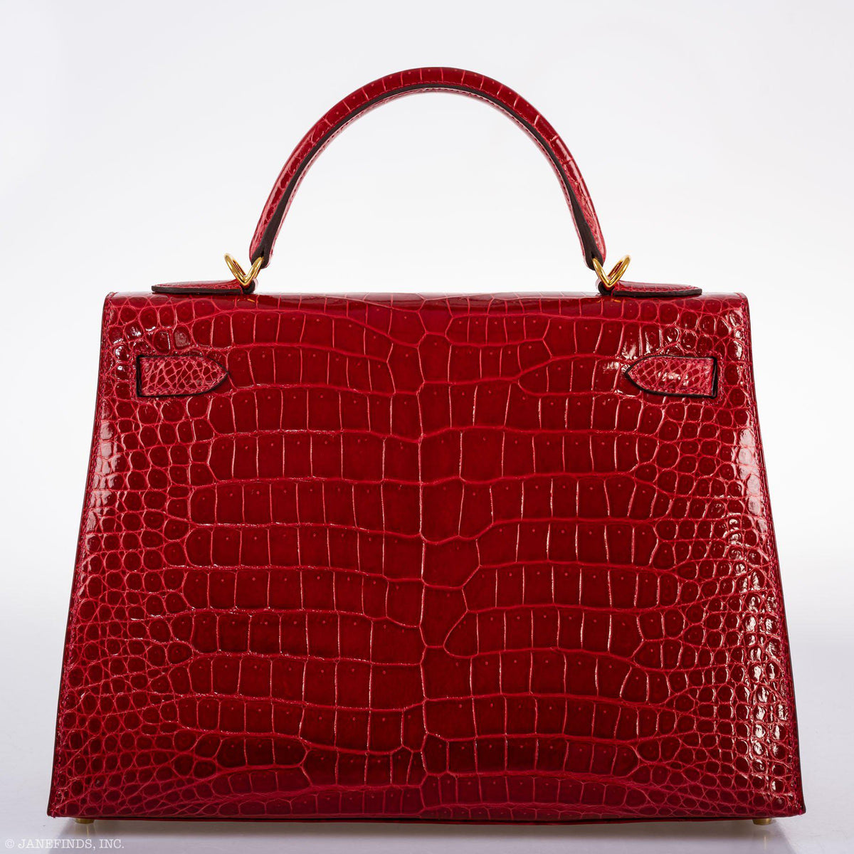 Hermes Kelly 32 Sellier Braise Porosus Crocodile Gold Hardware