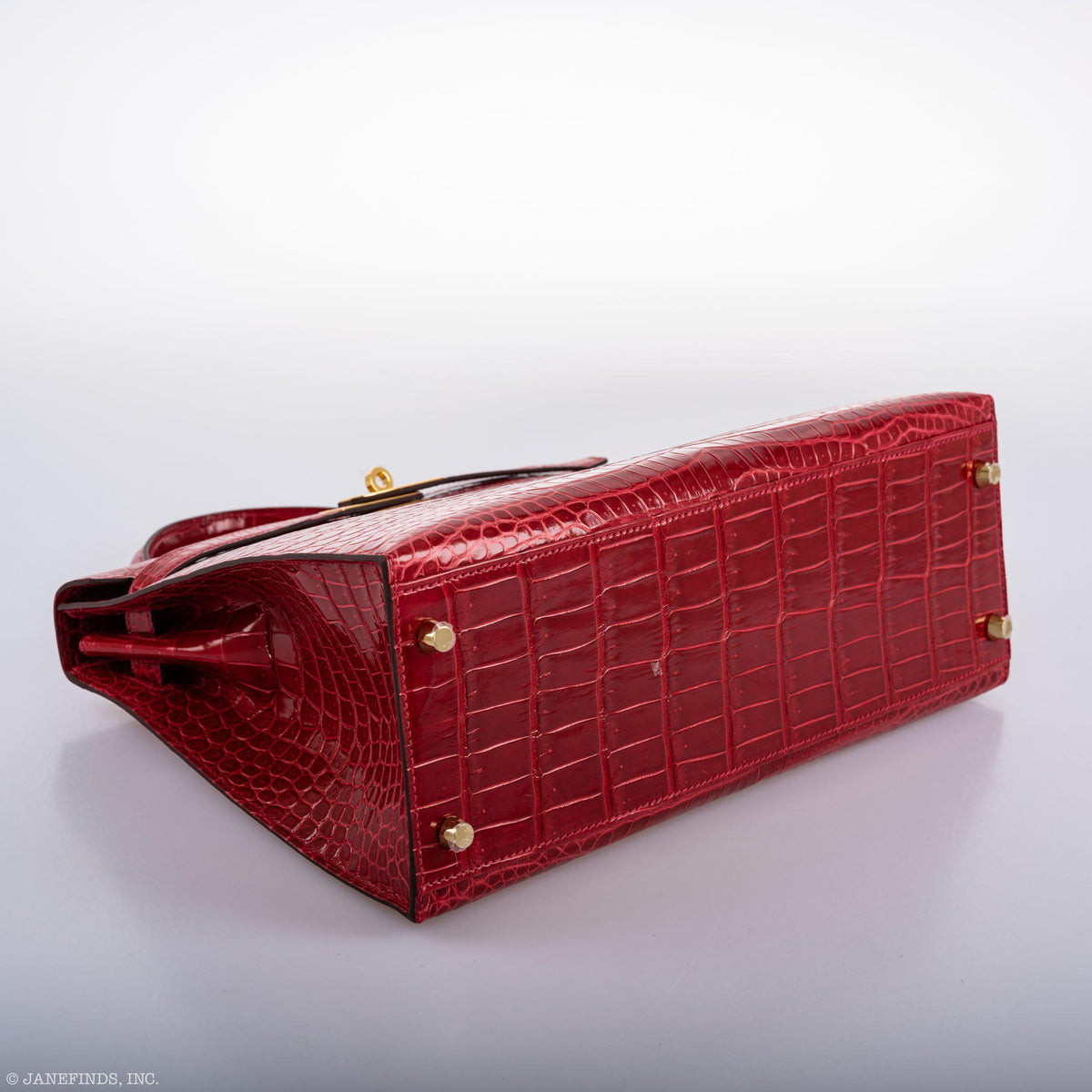 Hermes Kelly 32 Sellier Braise Porosus Crocodile Gold Hardware