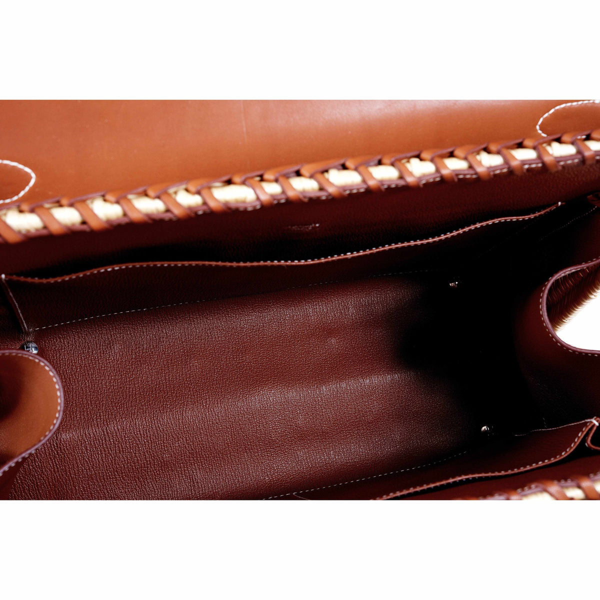 Hermes Kelly 35 Picnic, Wicker & Barenia leather Palladium Hardware