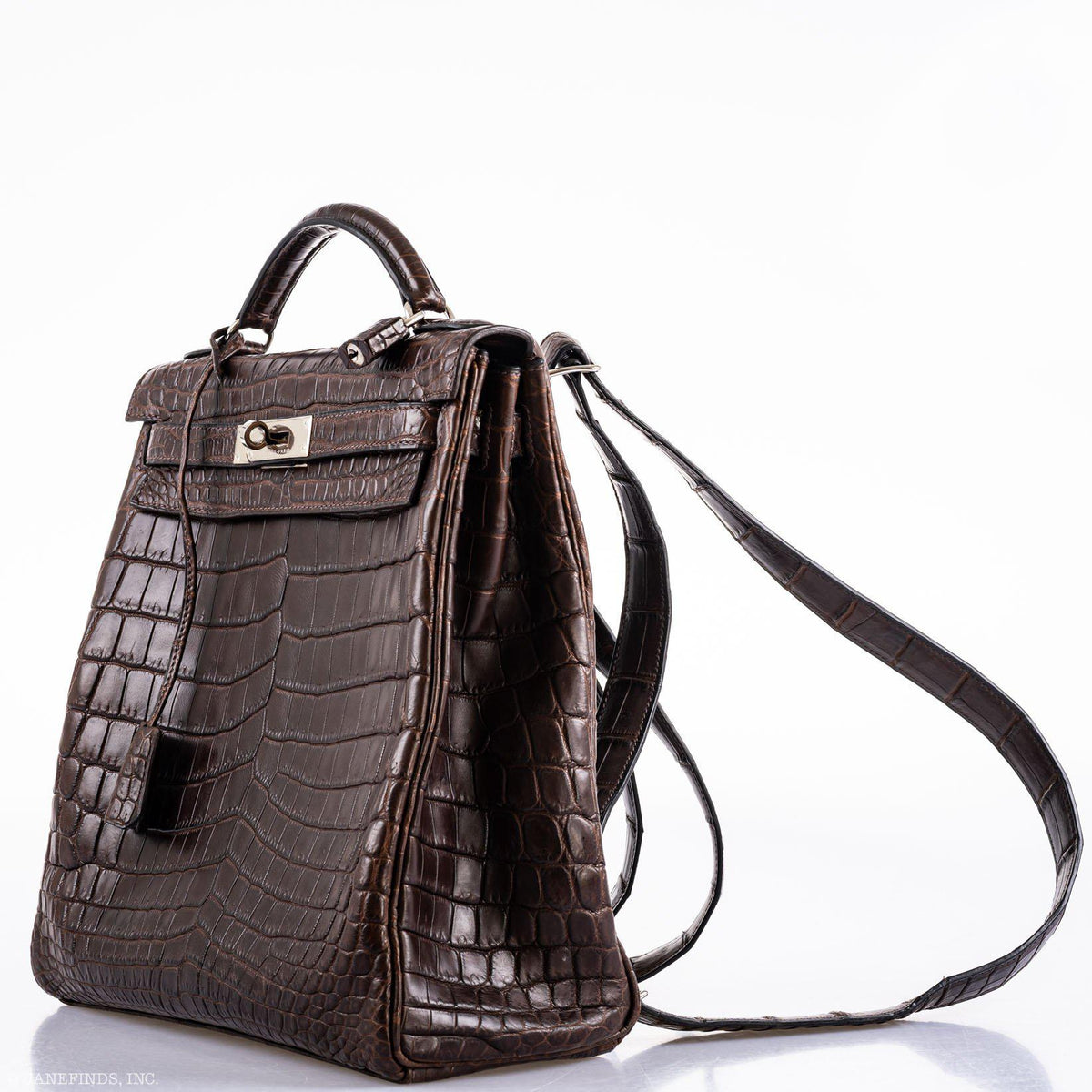 Hermes Kelly Ado 27 Matte Havane Nilo Crocodile with Palladium Hardware