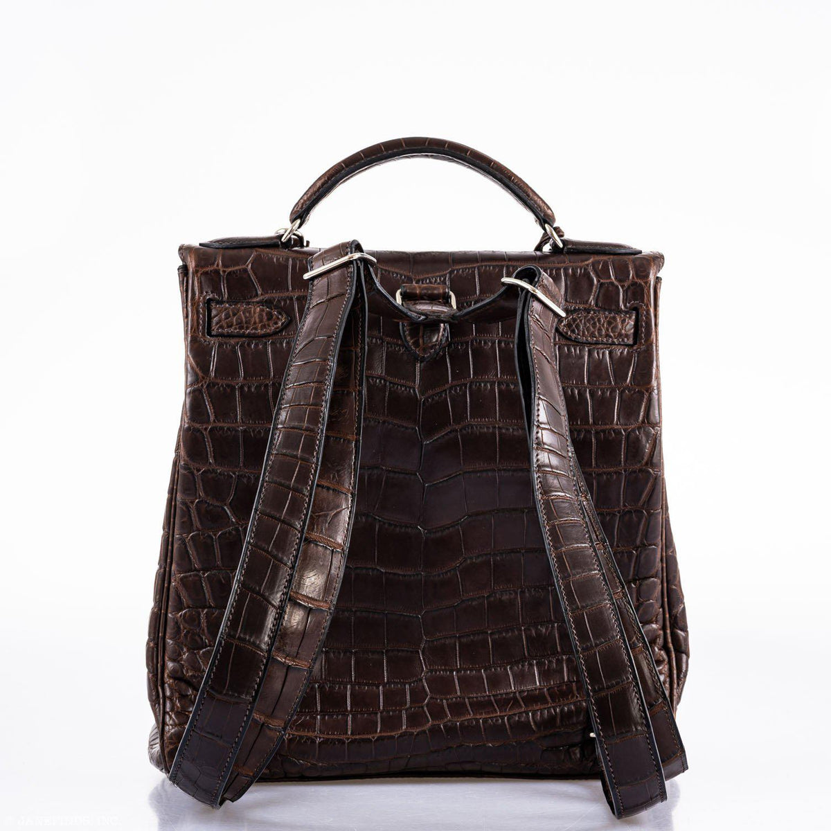 Hermes Kelly Ado 27 Matte Havane Nilo Crocodile with Palladium Hardware