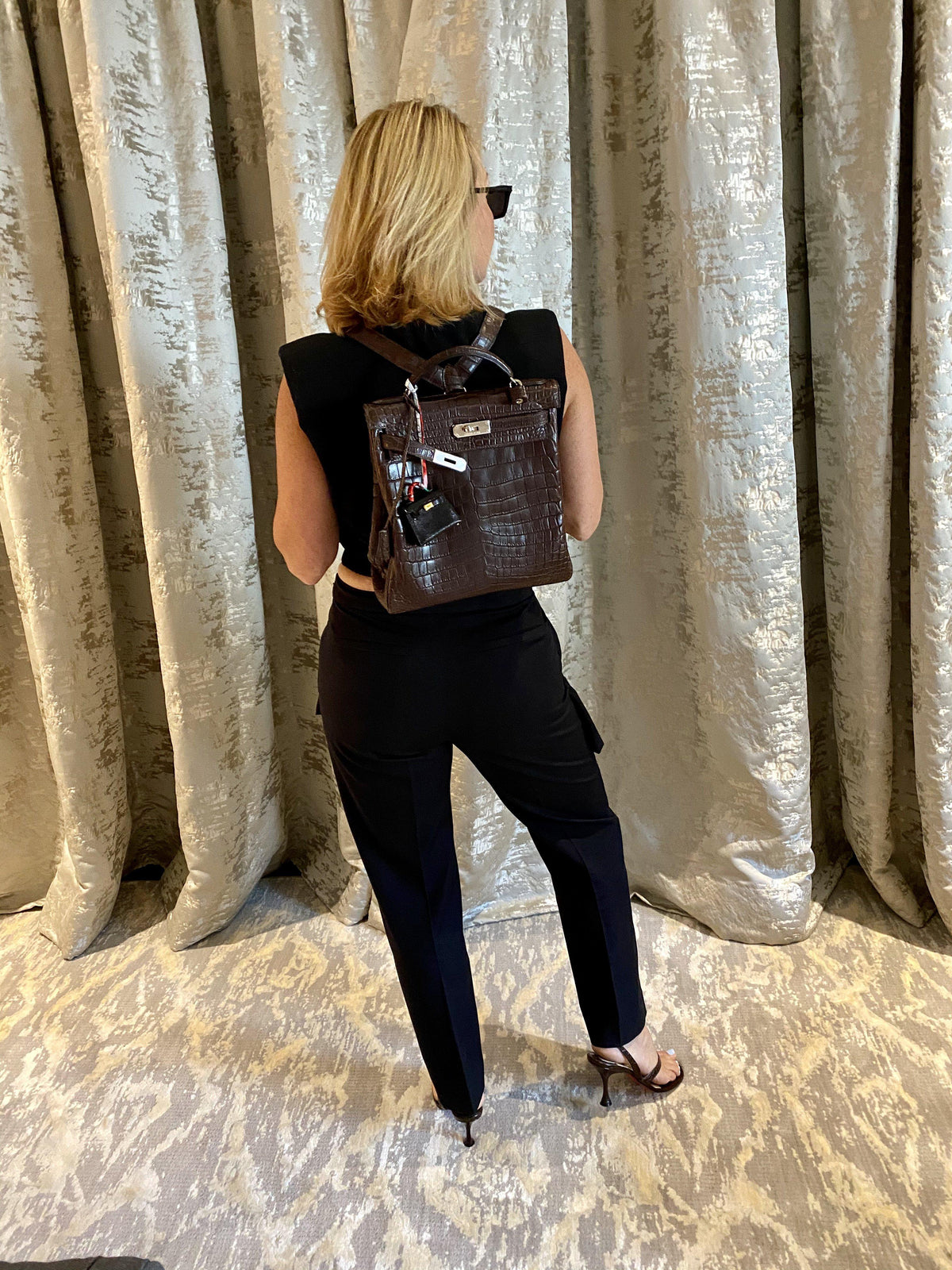 Hermes Kelly Ado 27 Matte Havane Nilo Crocodile with Palladium Hardware