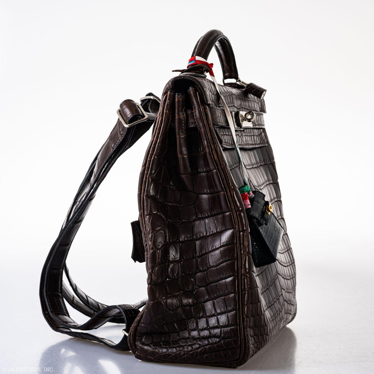 Hermes Kelly Ado 27 Matte Havane Nilo Crocodile with Palladium Hardware