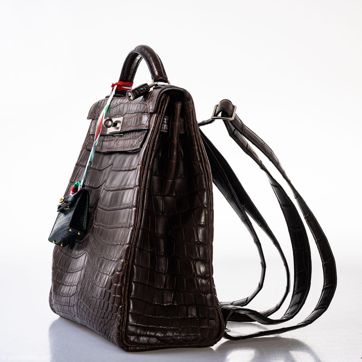 Hermes Kelly Ado 27 Matte Havane Nilo Crocodile with Palladium Hardware