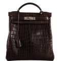 Hermes Kelly Ado 27 Matte Havane Nilo Crocodile with Palladium Hardware