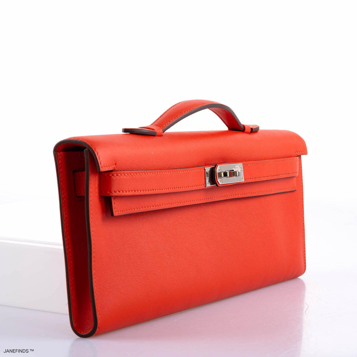 Hermes Kelly Cut Capucine Swift leather Palladium Hardware