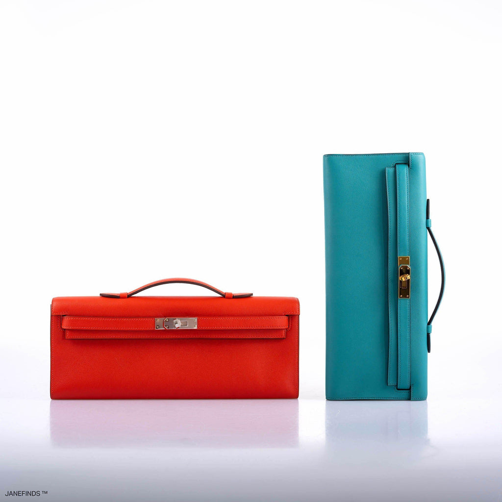 Hermes Kelly Cut Capucine Swift leather Palladium Hardware