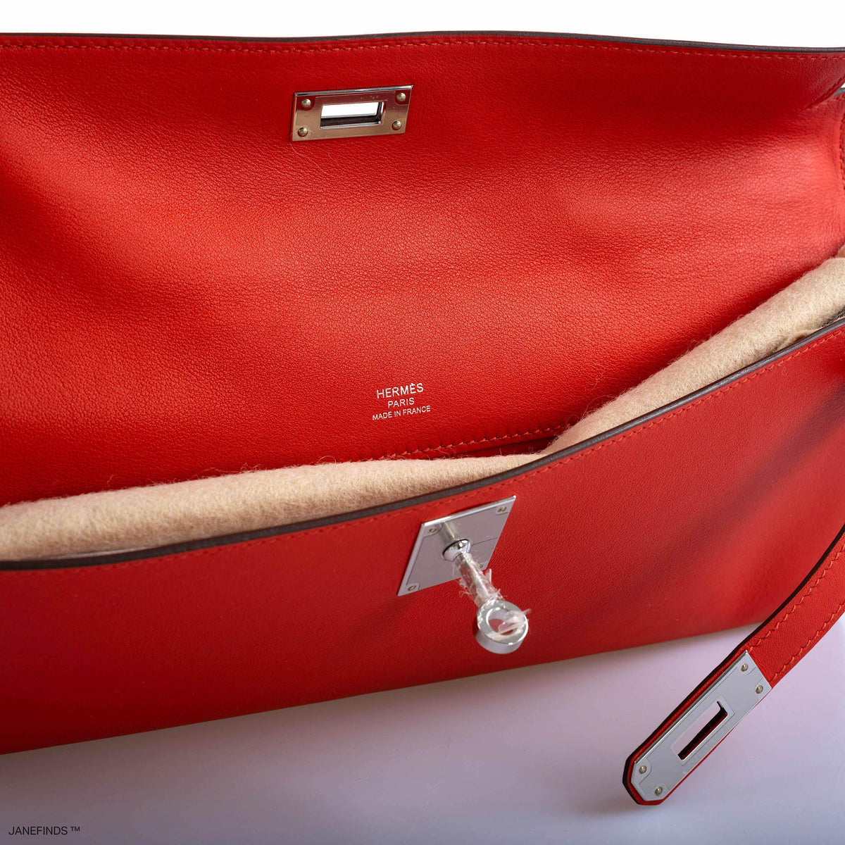 Hermes Kelly Cut Capucine Swift leather Palladium Hardware