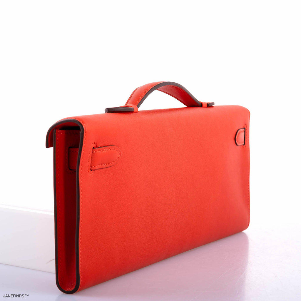 Hermes Kelly Cut Capucine Swift leather Palladium Hardware