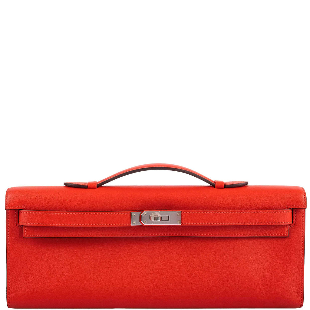 Hermes Kelly Cut Capucine Swift leather Palladium Hardware