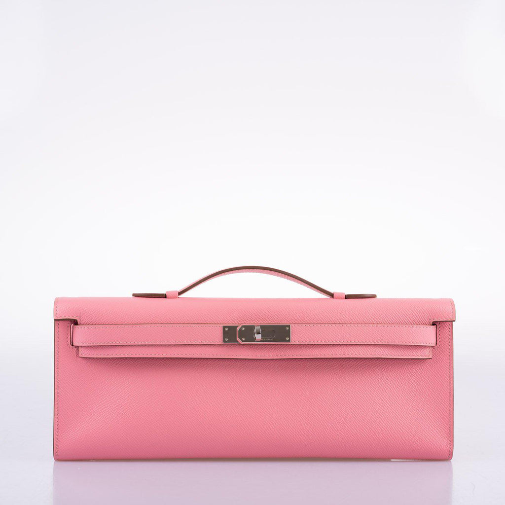 Hermes Kelly Cut Rose Confetti Epsom leather Palladium Hardware