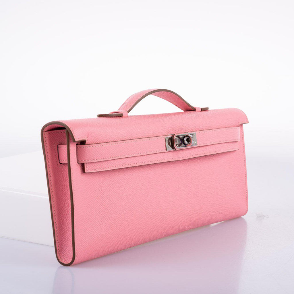 Hermes Kelly Cut Rose Confetti Epsom leather Palladium Hardware