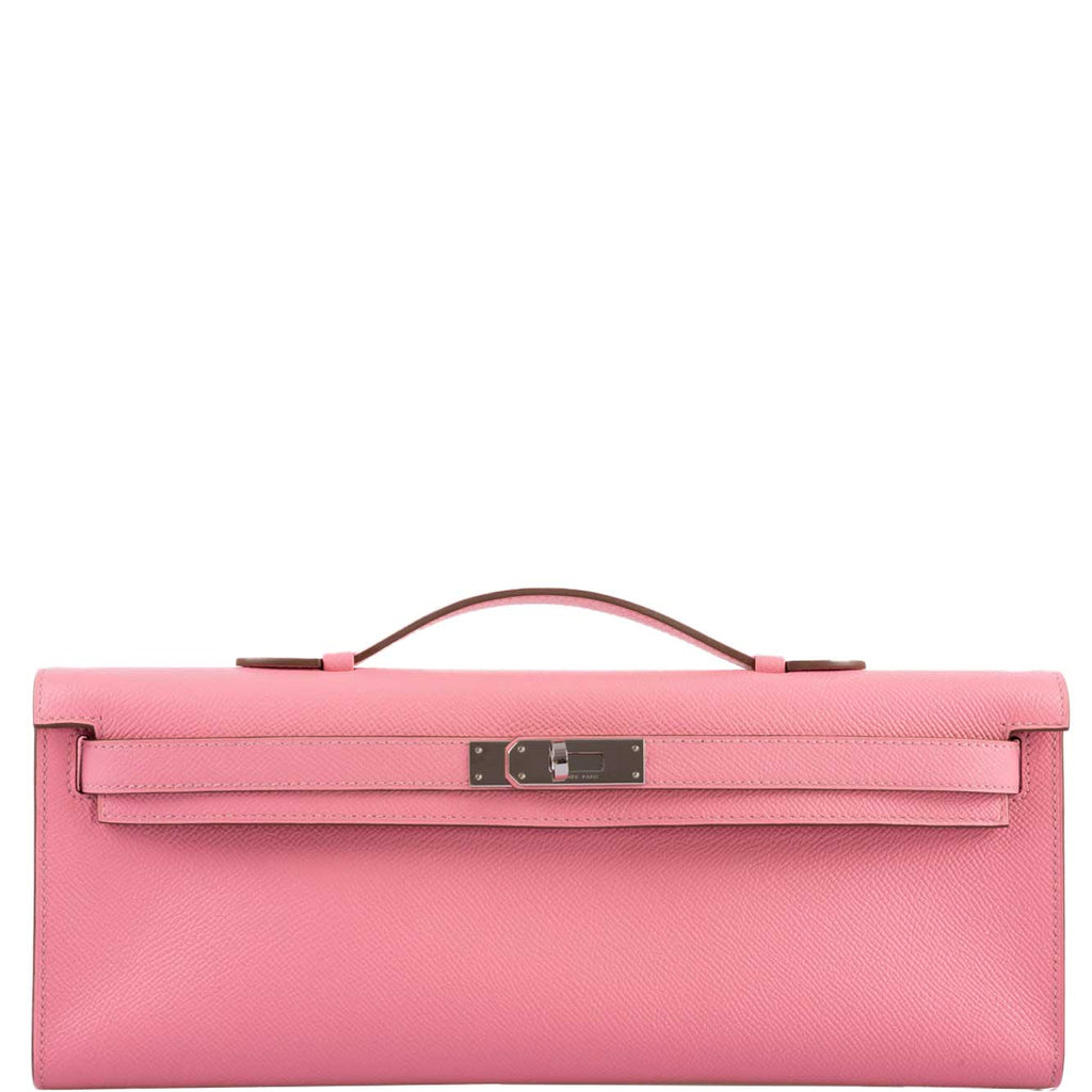 Hermes Kelly Cut Rose Confetti Epsom leather Palladium Hardware