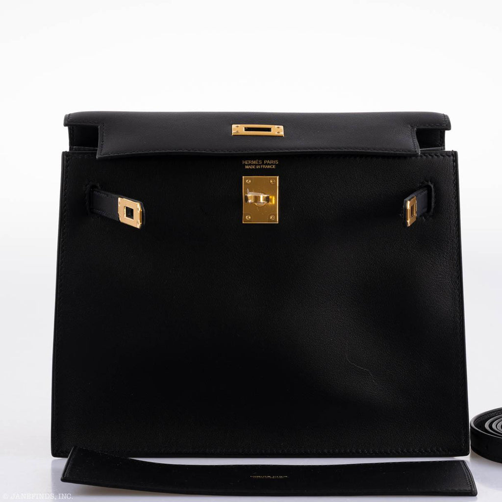 Hermes Kelly Danse II Black Swift with Gold Hardware