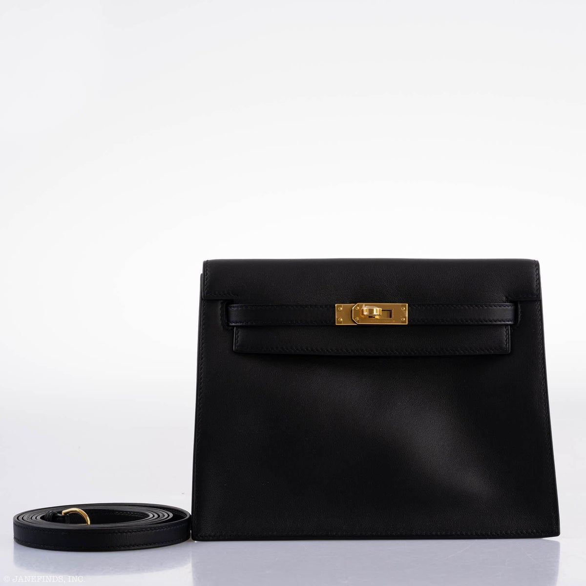 Hermes Kelly Danse II Black Swift with Gold Hardware