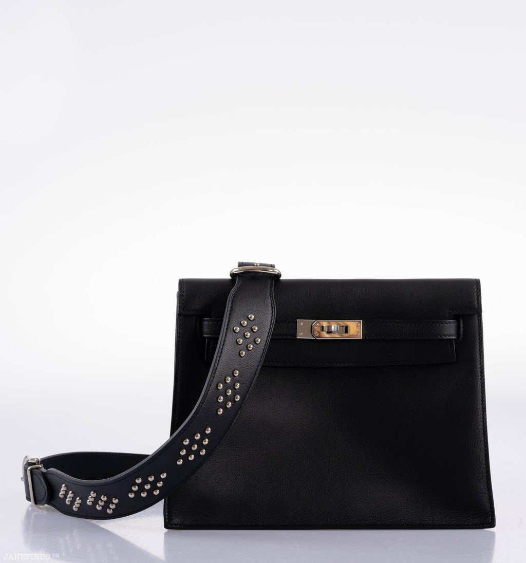 Hermes Kelly Danse II Black Swift with Palladium Hardware