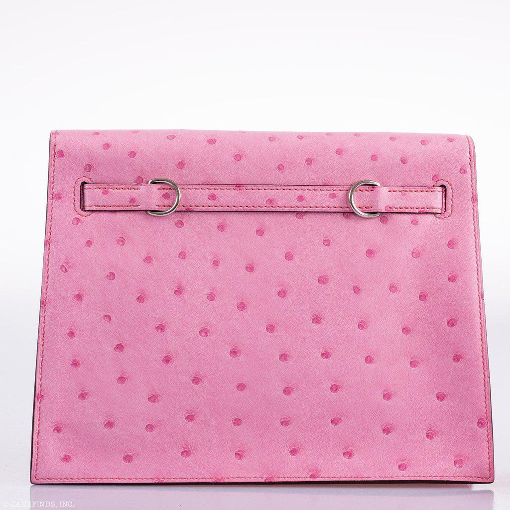 Hermes Kelly Danse II Bubblegum Pink 5P Ostrich Palladium Hardware