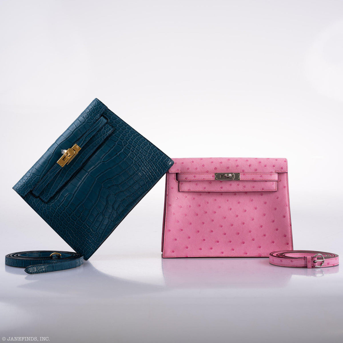Hermes Kelly Danse II Bubblegum Pink 5P Ostrich Palladium Hardware