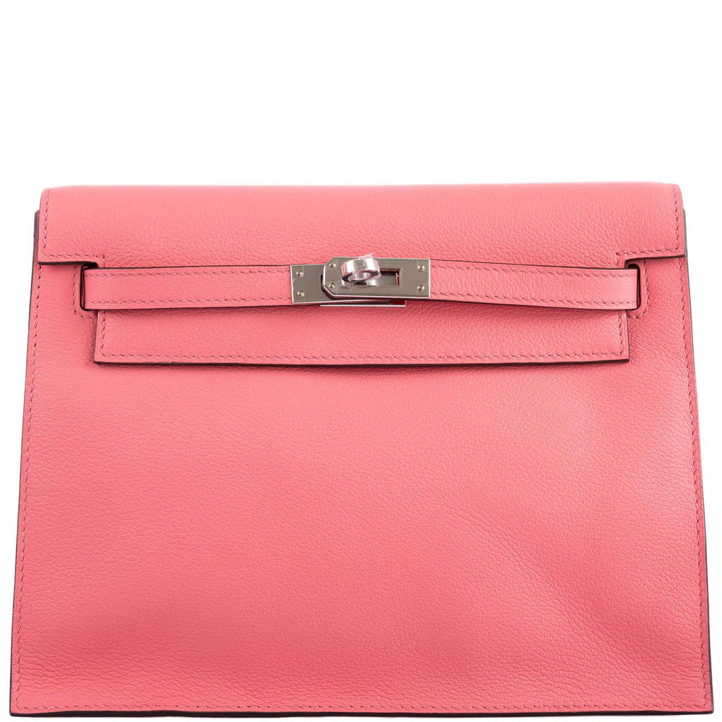 Hermes Kelly Danse II Rose D'ete Evercolor leather Palladium Hardware