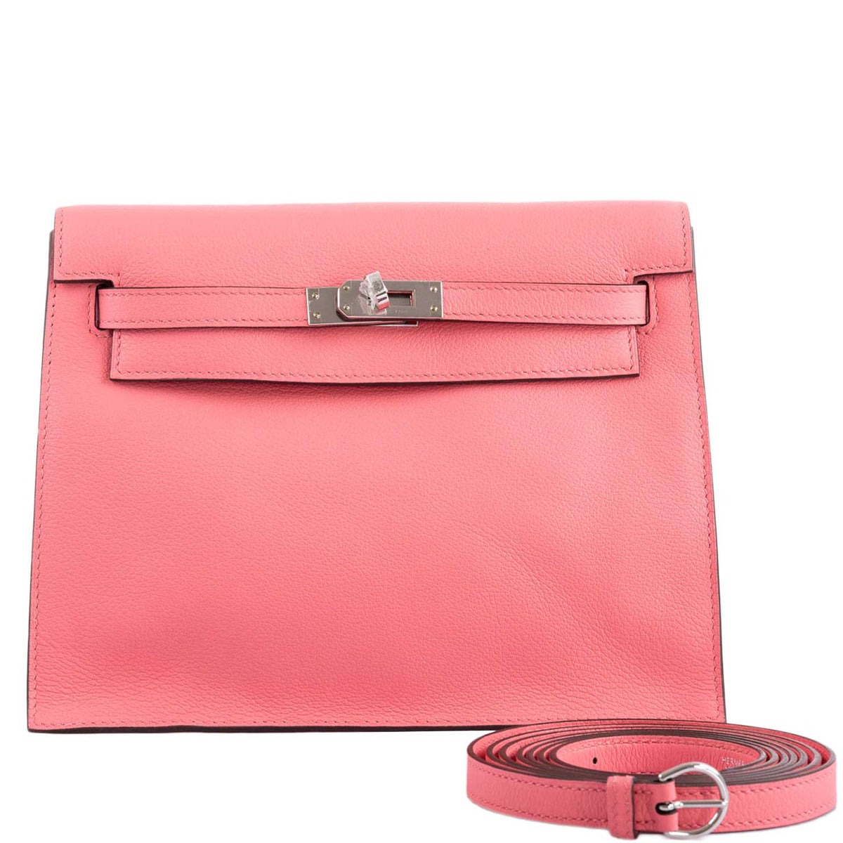 Hermes Kelly Danse II Rose D'ete Evercolor leather Palladium Hardware