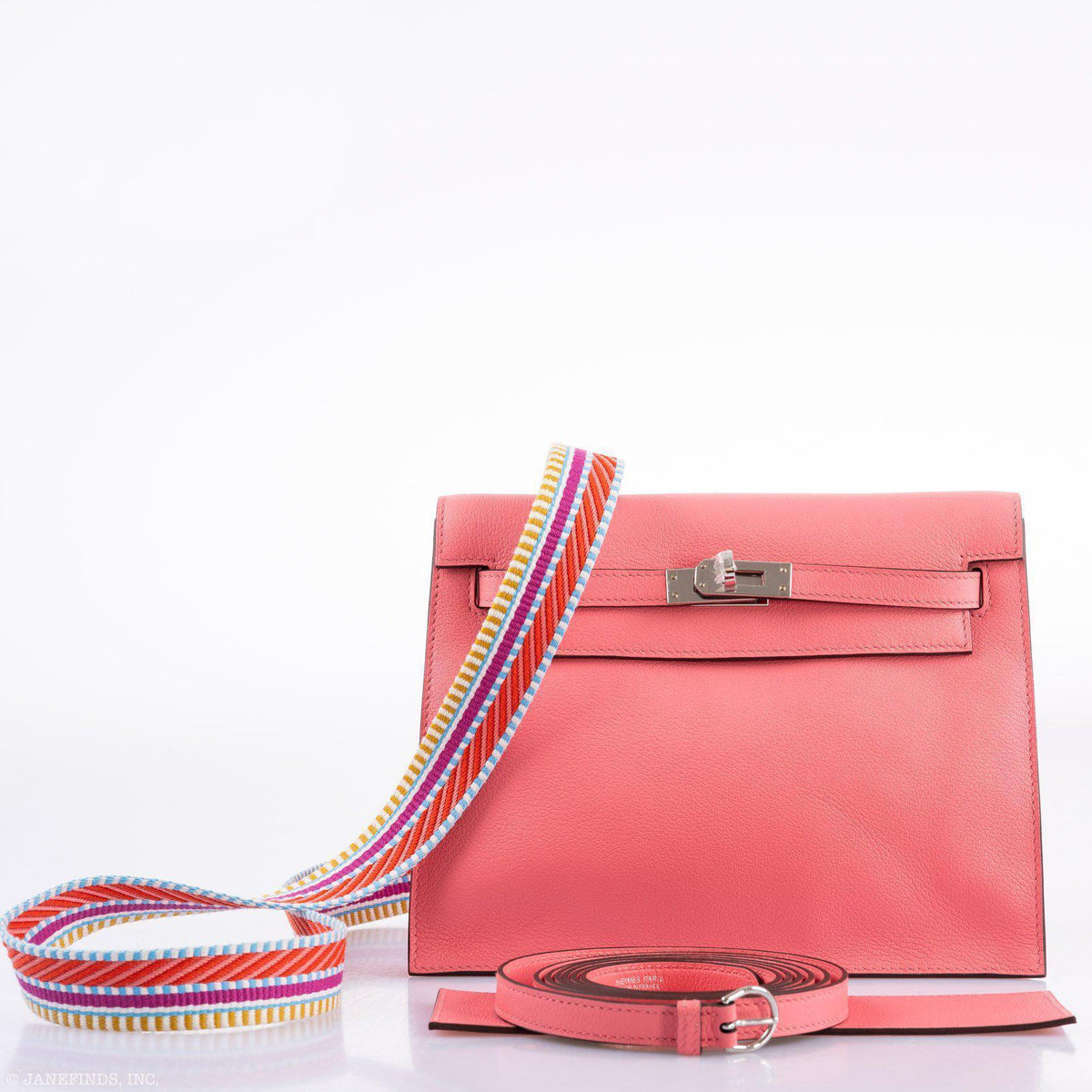 Hermes Kelly Danse II Rose D'ete Evercolor leather Palladium Hardware