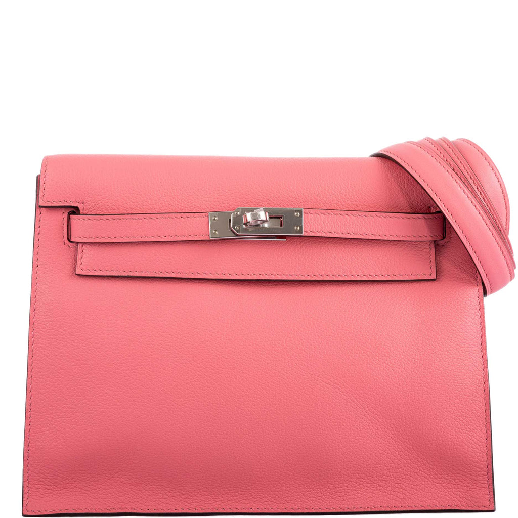 Hermes Kelly Danse II Rose D'ete Evercolor leather Palladium Hardware