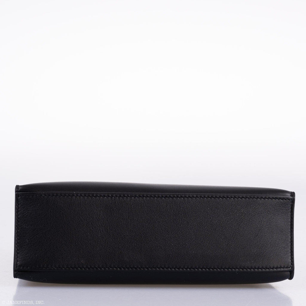 Hermes Kelly Mini Pochette Black Swift leather Gold Hardware