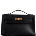Hermes Kelly Mini Pochette Black Swift leather Gold Hardware