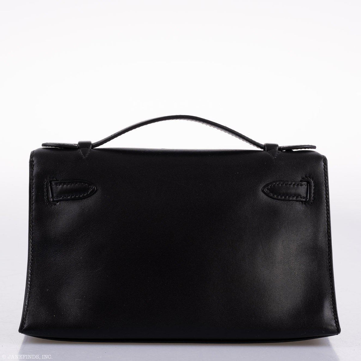 Hermes Kelly Mini Pochette Black Swift with Palladium Hardware