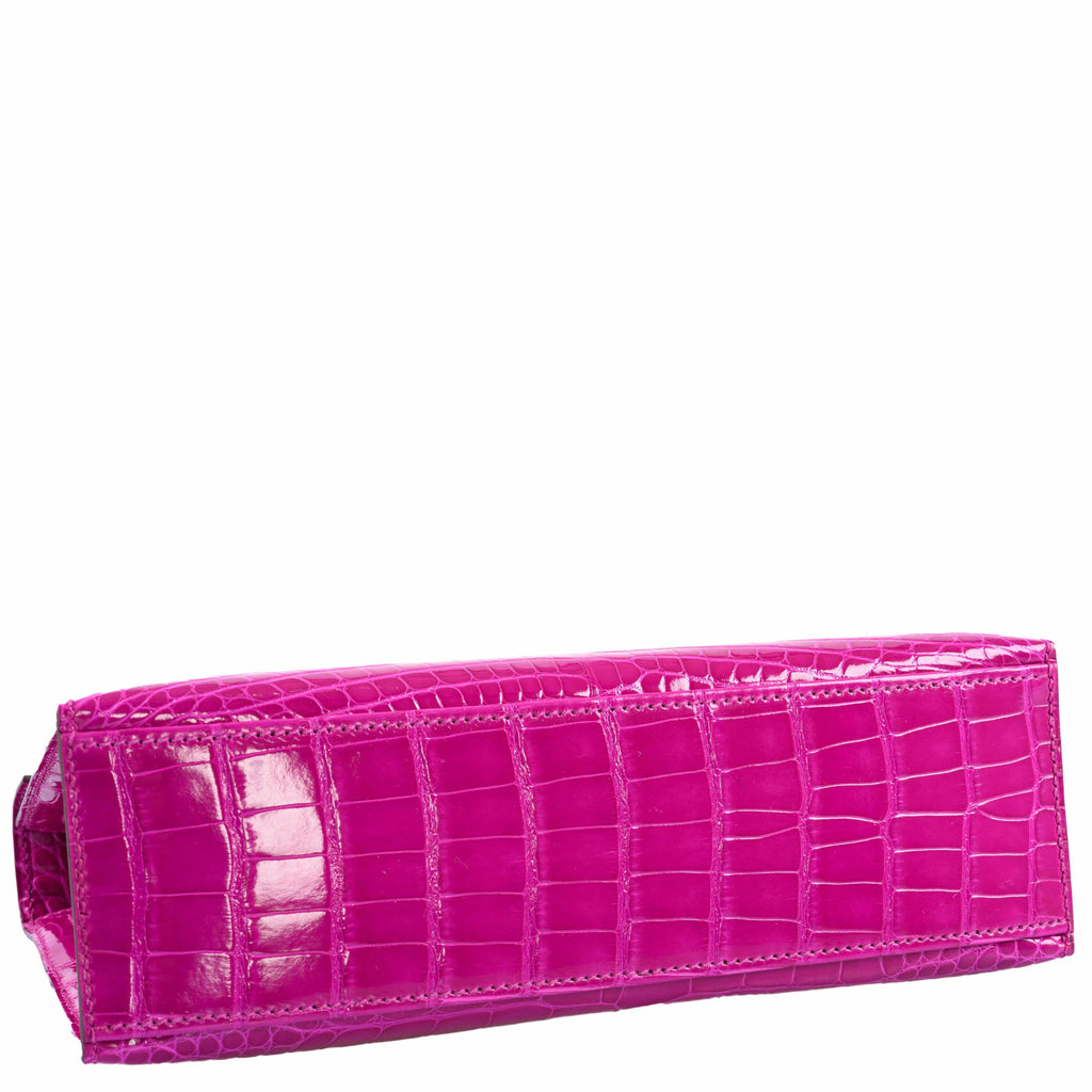 Hermes Kelly Mini Pochette Rose Scheherazade Shiny Alligator Gold Hardware