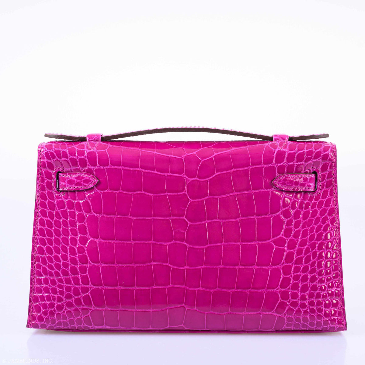 Hermes Kelly Mini Pochette Rose Scheherazade Shiny Alligator Gold Hardware