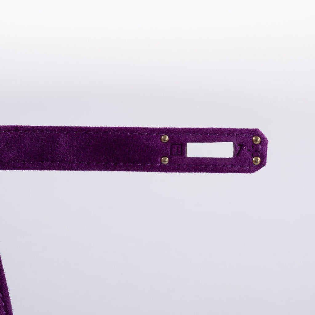 Hermes Kelly Pochette Violet Veau Doblis Suede Palladium Hardware