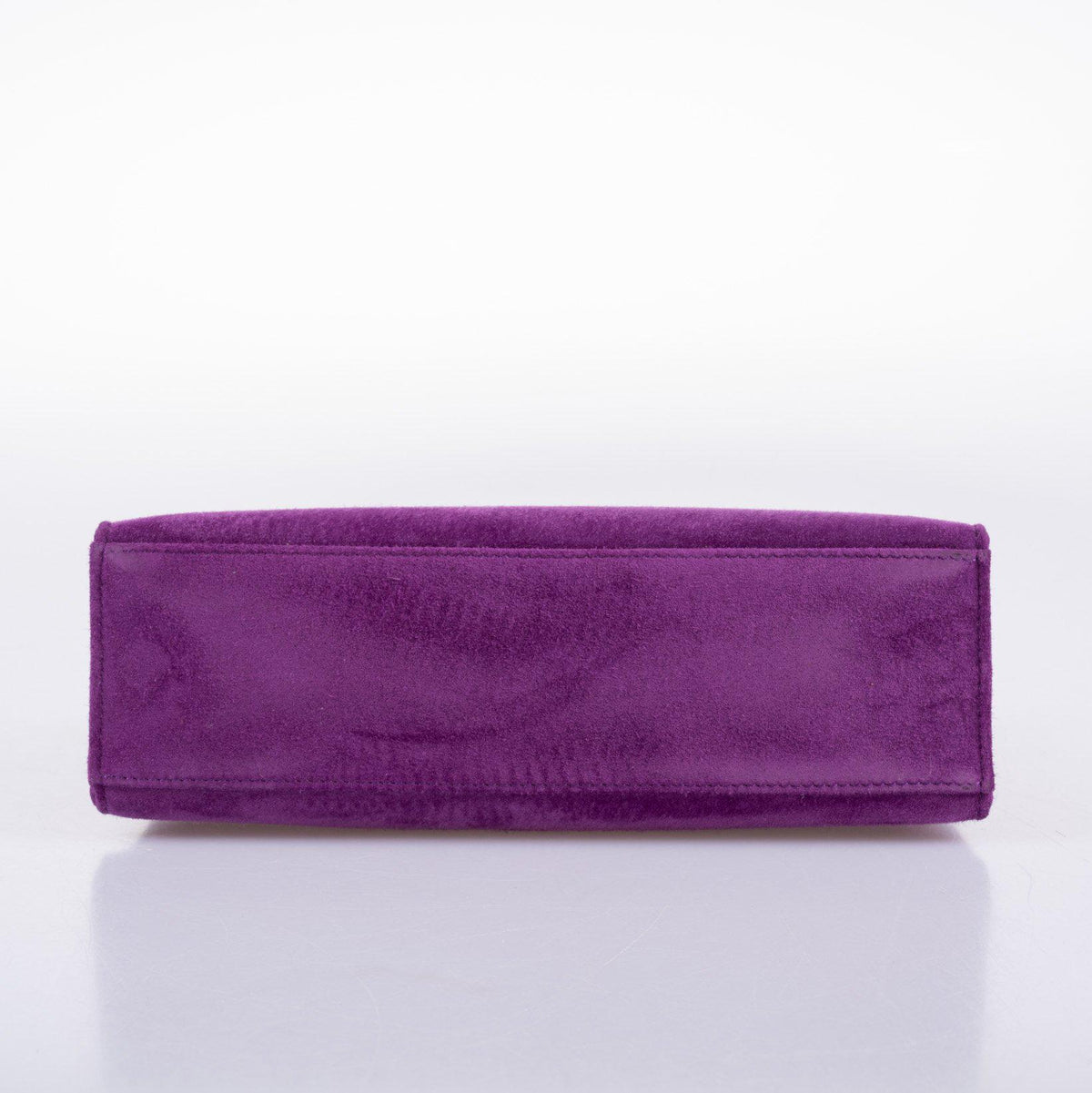 Hermes Kelly Pochette Violet Veau Doblis Suede Palladium Hardware