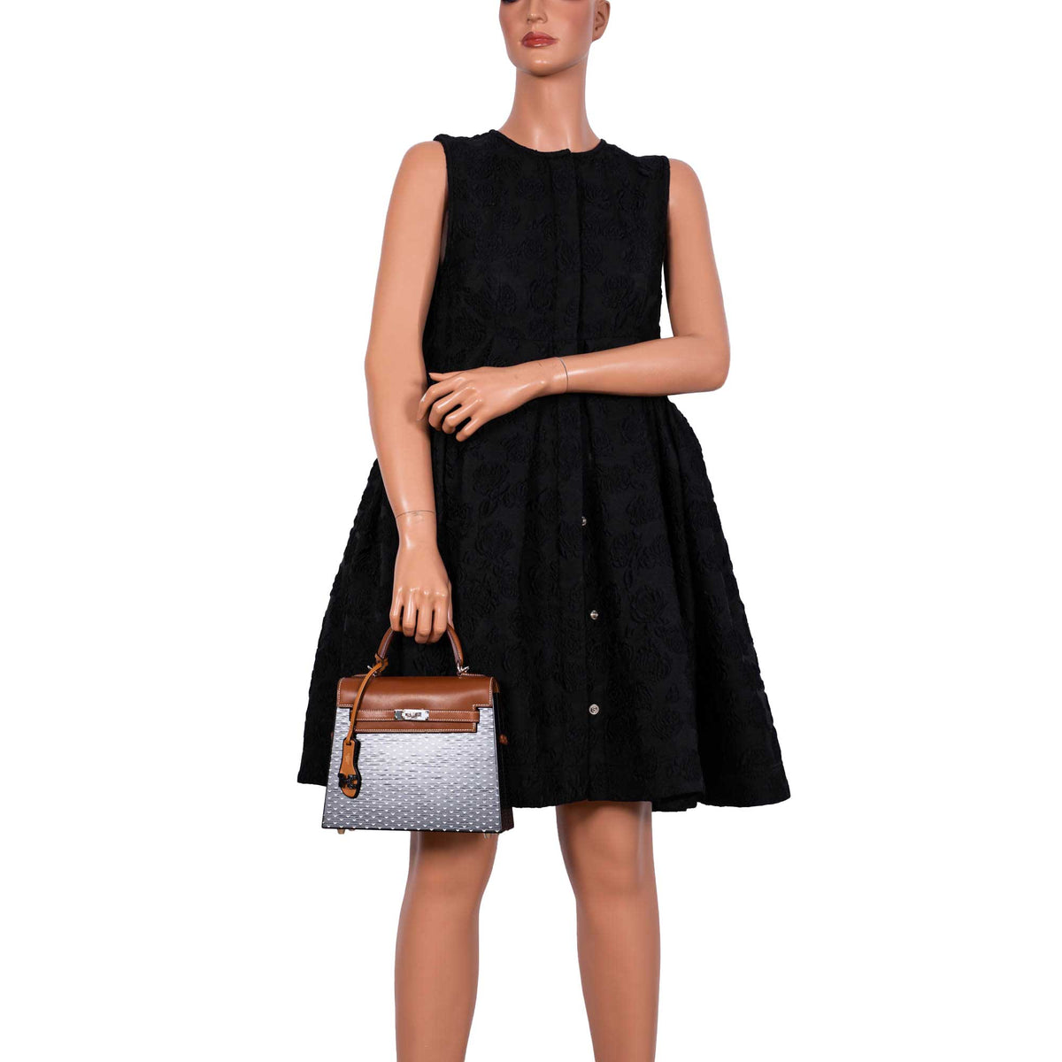 Hermes Kelly Wood 22 Bog Oak, Aluminum & Barenia with Palladium Hardware