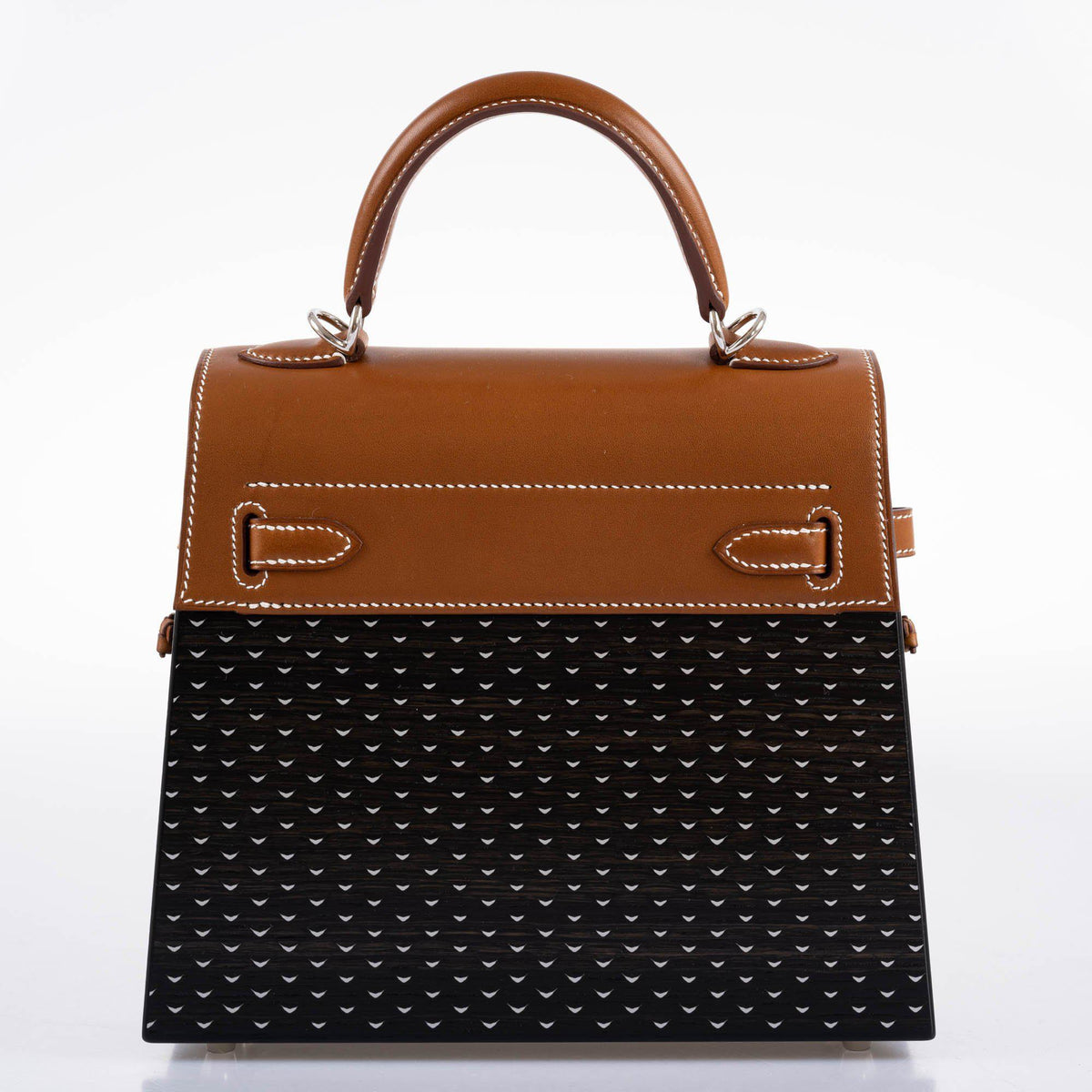 Hermes Kelly Wood 22 Bog Oak, Aluminum & Barenia with Palladium Hardware