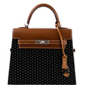 Hermes Kelly Wood 22 Bog Oak, Aluminum & Barenia with Palladium Hardware
