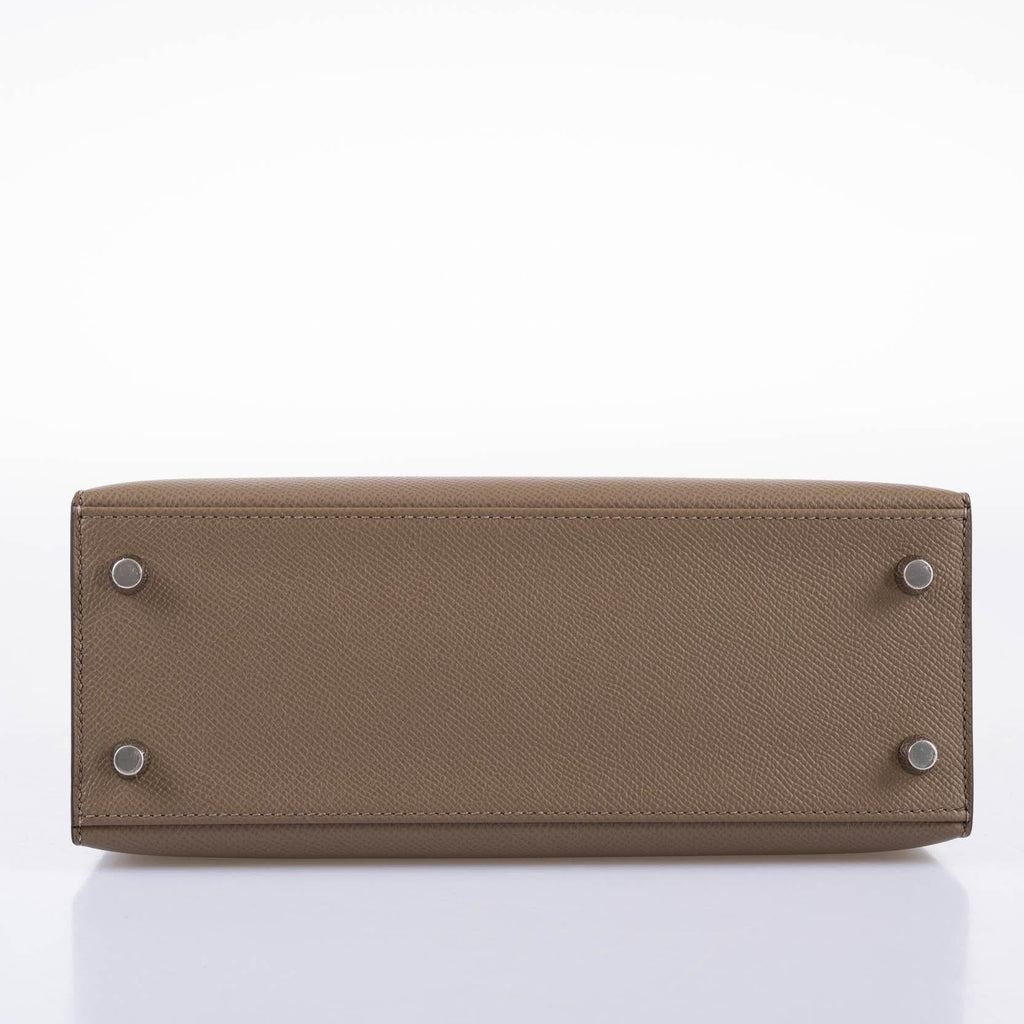 Hermes Limited Edition Sellier Kelly 25 Etoupe, Alezan & Biscuit Epsom with Palladium Hardware