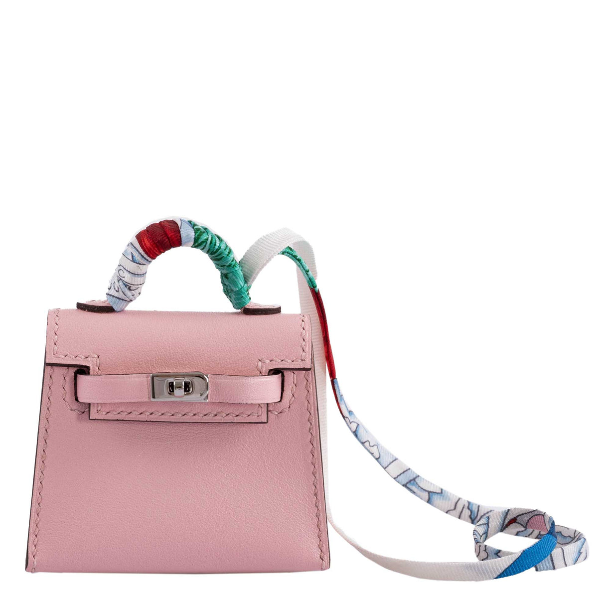 Hermes Micro Kelly Twilly Charm Rose Sakura Tadelakt Palladium Hardware