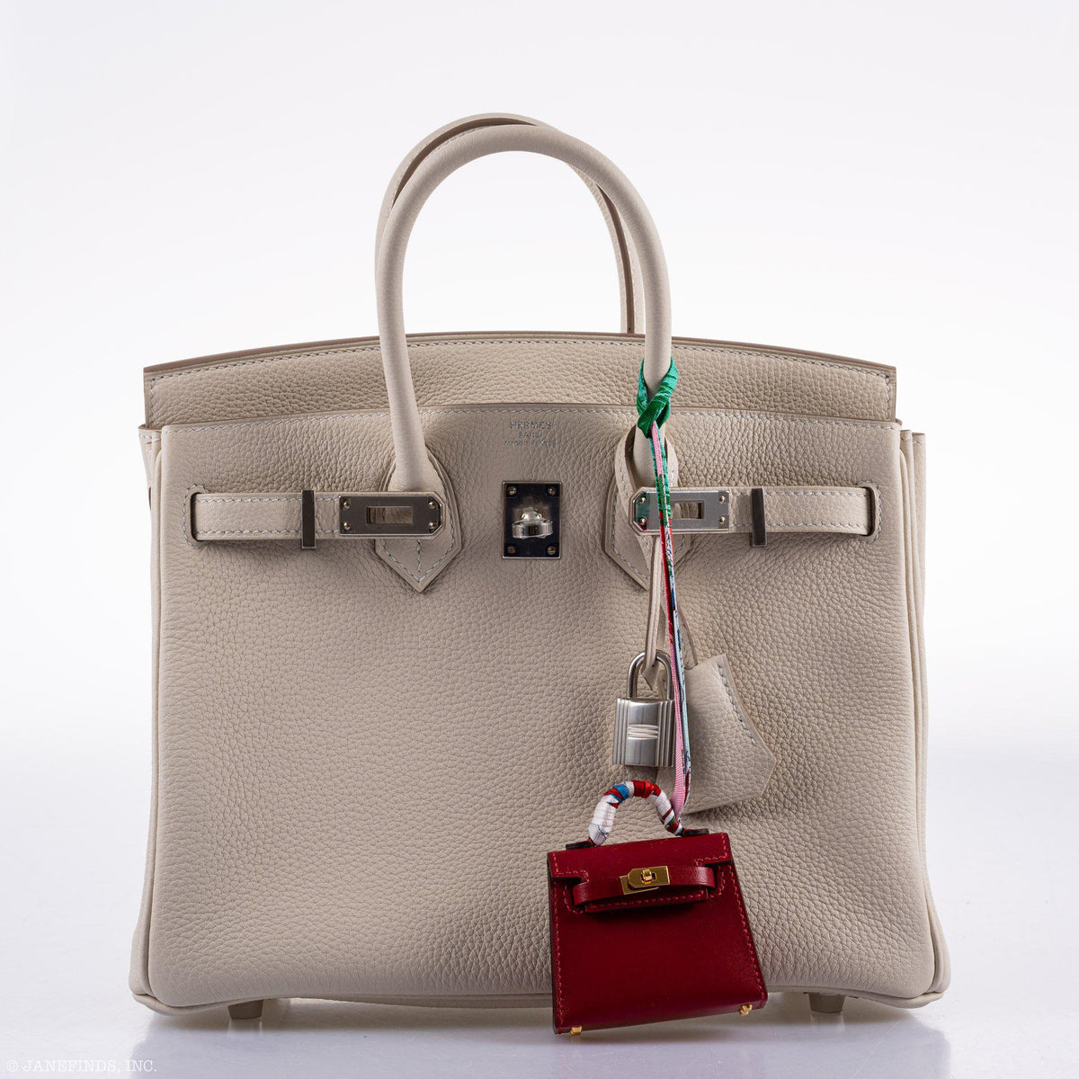 Hermes Micro Kelly Twilly Charm Rouge Vif Tadelakt Leather Gold Hardware