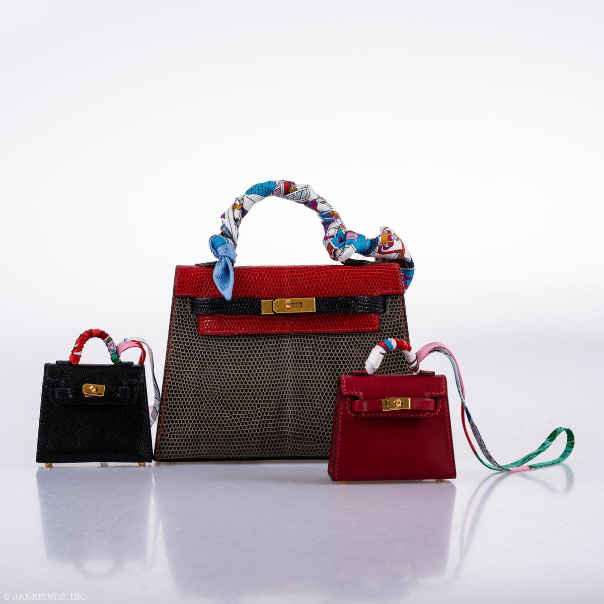 Hermes Micro Kelly Twilly Charm Rouge Vif Tadelakt Leather Gold Hardware