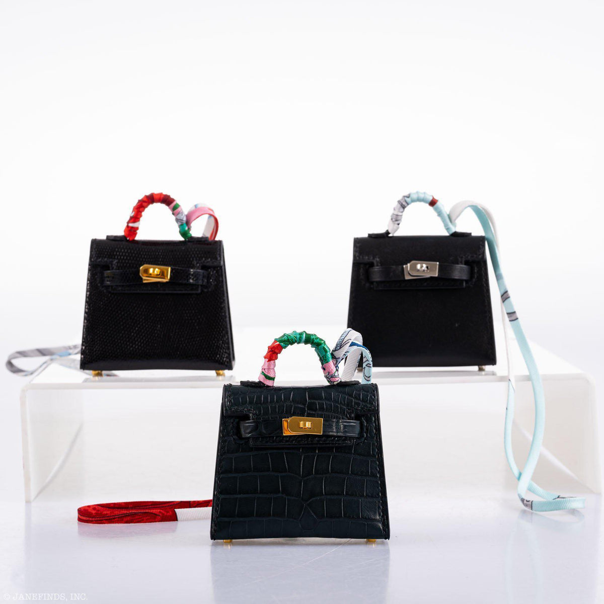 Hermes Micro Kelly Twilly Charm Vert Cyprès Matte Croc Gold Hardware