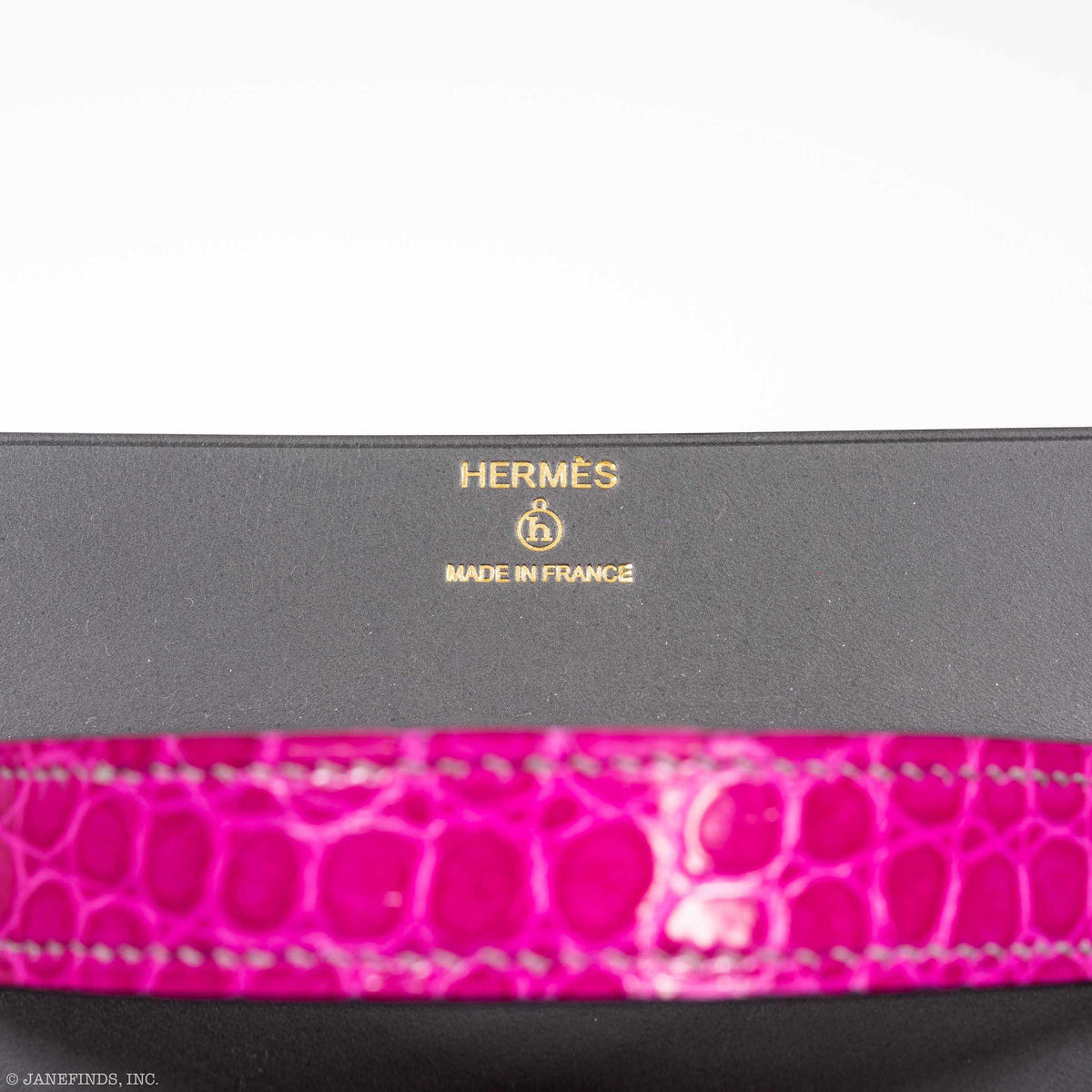 Hermes Minaudière 18 petit h Graphite, Fuchsia, Poussiere Porosus Crocodile & Calf Gold Hardware