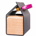 Hermes Minaudière 18 petit h Graphite, Fuchsia, Poussiere Porosus Crocodile & Calf Gold Hardware