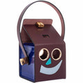 Hermes Minaudière Robot petit h Bag Blue Electric & Black Porosus Crocodile Golden Brass Hardware