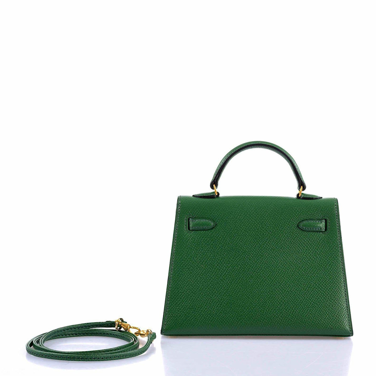 Hermes Mini Kelly 15 Vert Clair Courchevel with Gold Hardware