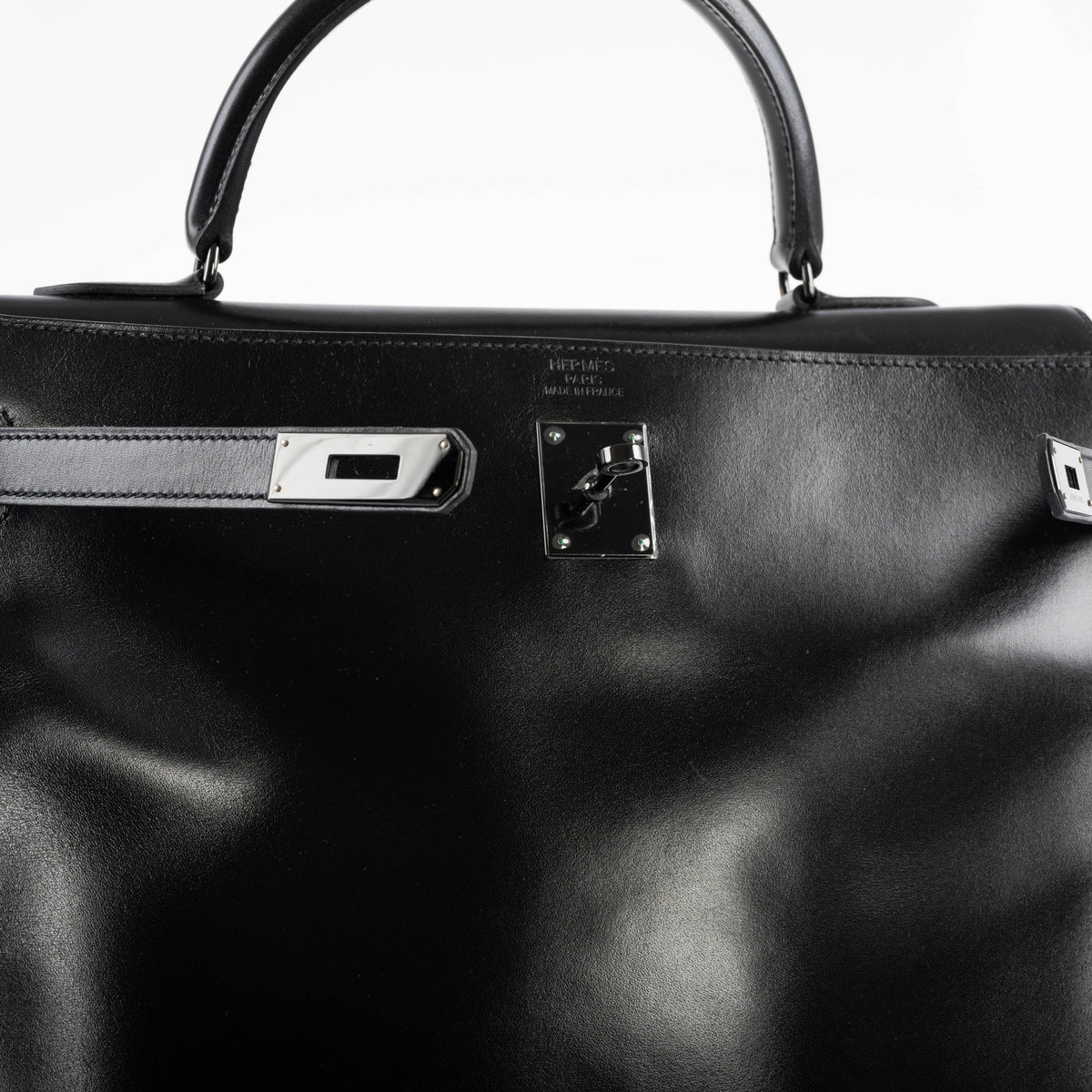 Hermes So Black Kelly 35 Retourne Black Box Leather PVD Hardware
